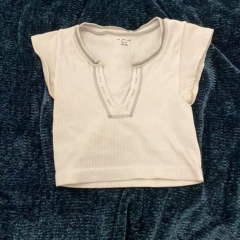 White and Grey Go for Gold Urban Outfitters Top